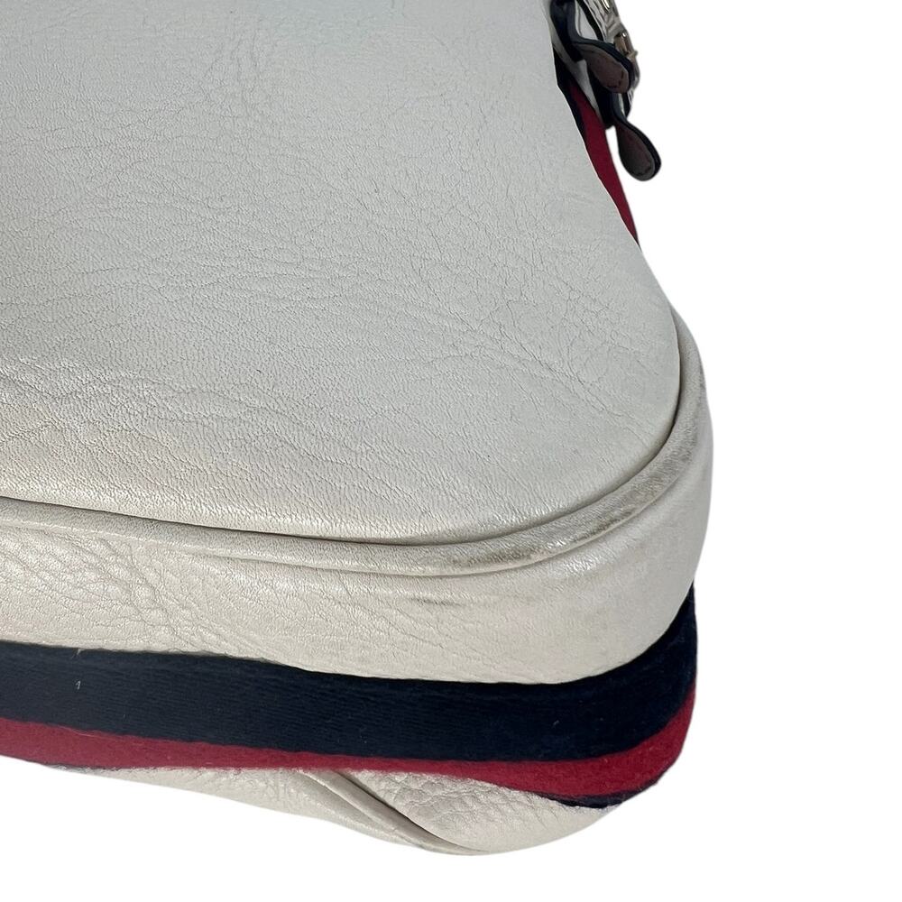 Gucci Vintage Web Leather Heritage Hobo Bag White Shoulder Bag - Picture 9 of 16